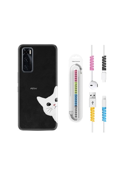 Vivo Y70 Kılıf Kablo Koruyuculu Çılgın Kedi 1895