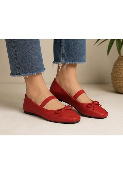 N Napa Shoe Np.19210.kırmızı Deri Babet