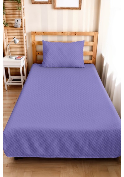 Lila Modern Genç Odası Tek Kişilik Pike Takımı - Kapitone Minimal Mor 160x220 Cm Yatak Örtüsü Sabahçı Güneş Eşiği