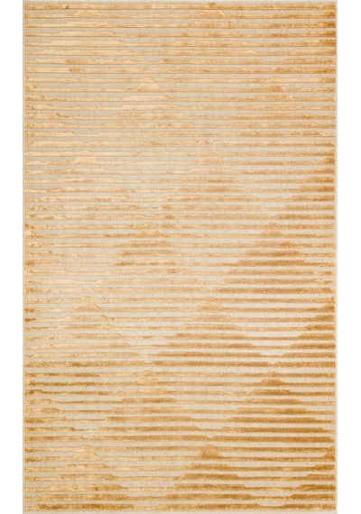 Gold Dyed Yüksek Alçak Dokulu Naturel Yün Ve Vıskon Modern Dokum