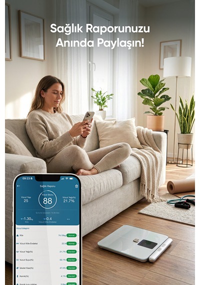 Fressi Dijital Baskül Shapepro 8 Elektrotlu Gümüş Akıllı Tartı