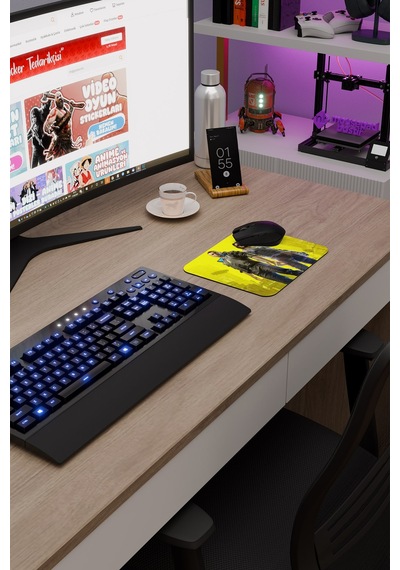Cyberpunk 2077 Kaymaz Dikişli Kauçuk Oyuncu Mousepad V1 - 22x18 Gaming Mouse Pad Fare Altlığı