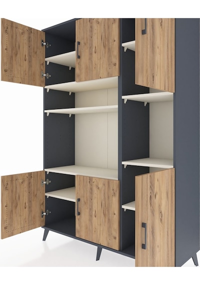 Hyperion Dolap 9 Raflı 6 Kapaklı 132x44x195 Antrasit-çam/aytaşı Atlas Çam/aytası Hyperion Dolap 9 Raflı 6 Kapaklı 132x44x195 Antrasit-çam/aytaşı Atlas Çam/aytası