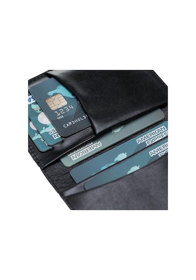 Bloominbag Bloomledger Cosmic Cosmos Hakiki Deri Bifold Cüzdan Siyah