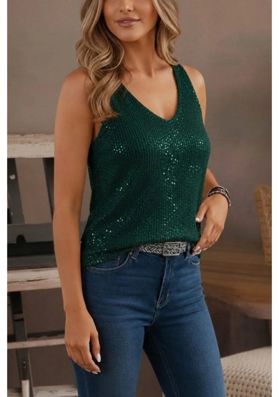 Butik İstanbul Kadın Askılı V Yaka Pul Payetli Bluz Yeşil Butik İstanbul Kadın Askılı V Yaka Pul Payetli Bluz Yeşil