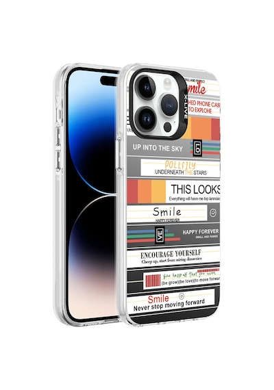 Apple Uyumlu iPhone 14 Pro Max Uyumlu Desenli Zore Silver Sert Kılıf-mottolar Mottolar -