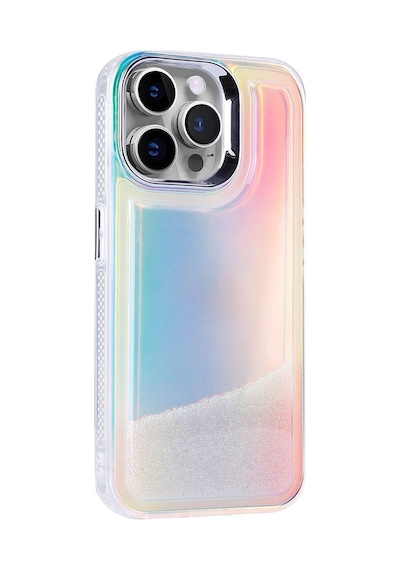 Apple Uyumlu iPhone 14 Pro Max Kılıf Airbagli Renkli Arka Yüzey Boncuk Tasarımlı Tchs Kumul Kapak - Pembe Pembe