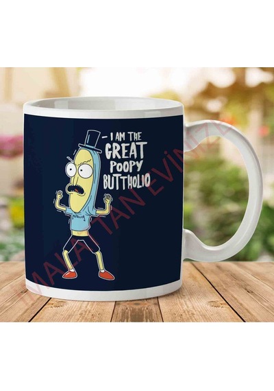 1-1898 R And M Poopy Butthole İki Tarafı Baskılı Kupa Bardak Çok Renkli