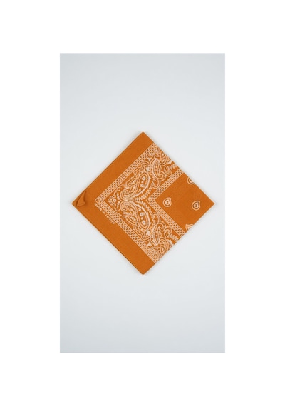 Mollycrush Unisex Turuncu Şal Desenli Bandana Günlük Saç Aksesuarı, Boyunluk Ve Outdoor Fular Turuncu