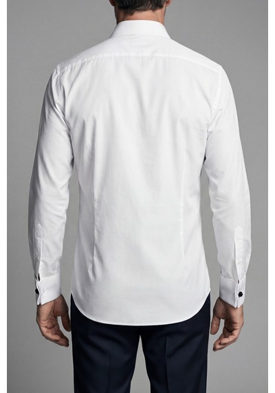 Bisse İtalyan Regular Fit Double Manşet Pamuk Beyaz Erkek Gömlek Gmkls092230019 D01