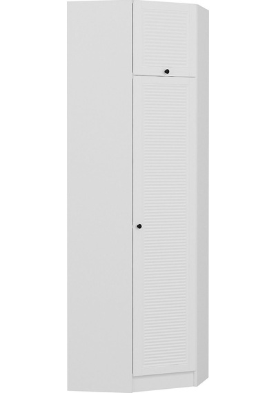 Minar Kale 1 Kapaklı Köşe Dolap Beyaz Mebran Panjur + Yüklük 210cm Beyaz