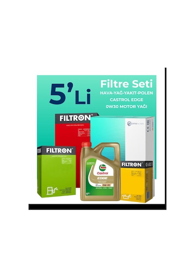 Filtron Audi A4 40 Tdi Filtre Bakım Seti Castrol Motor Yağlı 2020-2024 5 Li