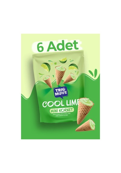 Trio Move Mini Kornet Cool Lime 55gr - 6 Adet