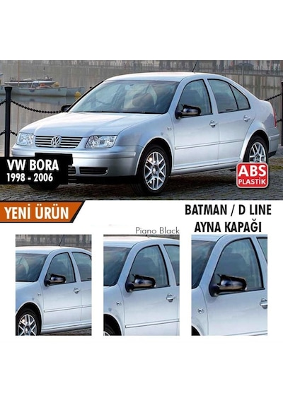 Volkswagen Bora (1998 - 2006) Batman Yarasa Ayna Kapağı (parlak Siy
