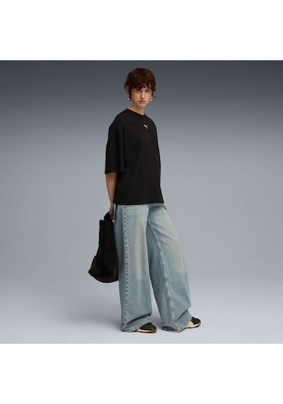 Puma Dare To Ruched Kadın Geniş Kesim Tişört 632144 01 Siyah