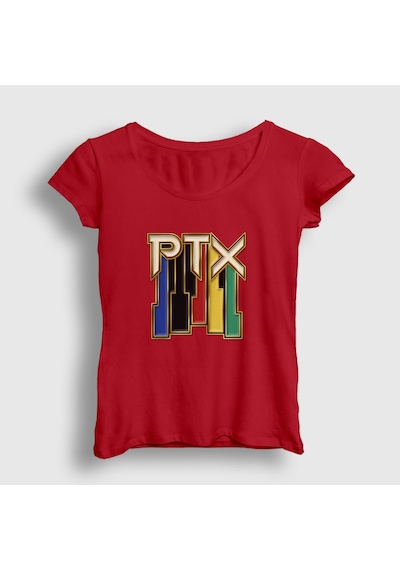 Presmono Kadın Vintage Pentatonix T-shirt Kırmızı