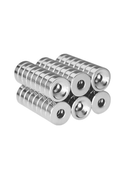 8 Adet 15x5 Mm 10x5,5mm Havşalı Delikli Neodyum Mıknatıs Metrik 10/5,5