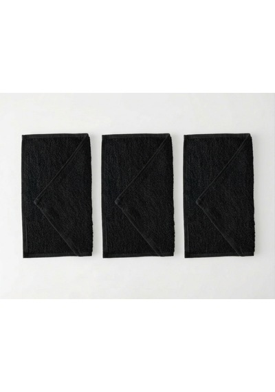 3 Adet Siyah Spor Havlusu 30x50 Cm %100 Pamuklu-yüksek Emici Baumwolle Fitness Ve El Havlusu-yumuşak Doku-spor-gym-el Ve Yüz Havlusu Siyah