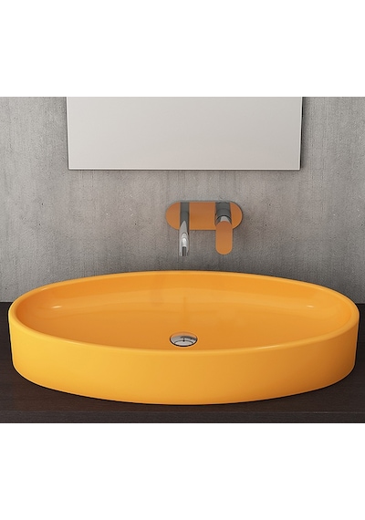 Bocchi Vessel Elips Çanak Lavabo 85 CM Man. Sarısı 1014-021-0125