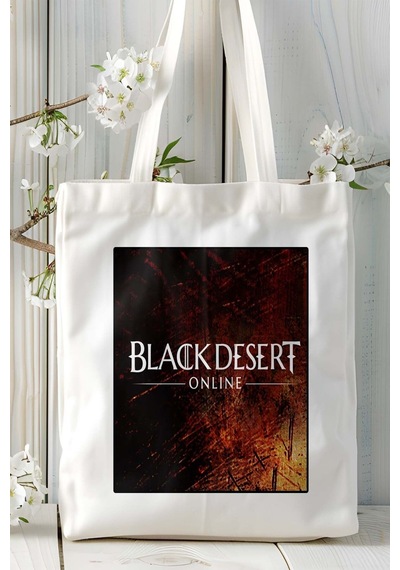 Art Hediye Black Desert Oyun Baskılı Bez Çanta Omuz Çantası Kişiye Özel Model 1 Çok Renkli