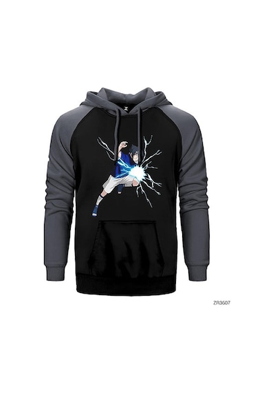 Naruto Uchia Sasuke Kırmızı Renk Reglan Kol Sweatshirt / Hoodie