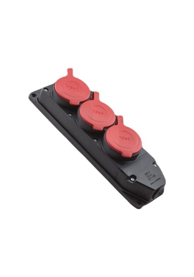 Orel OR2213 Kauçuk 3  x  25 380 Volt Amper Trifaze Grup Priz 3'lü
