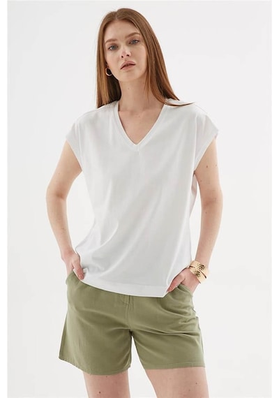 Fashion Friends Baskılı Beyaz Kadın Bluz 25y0123k1 Beyaz