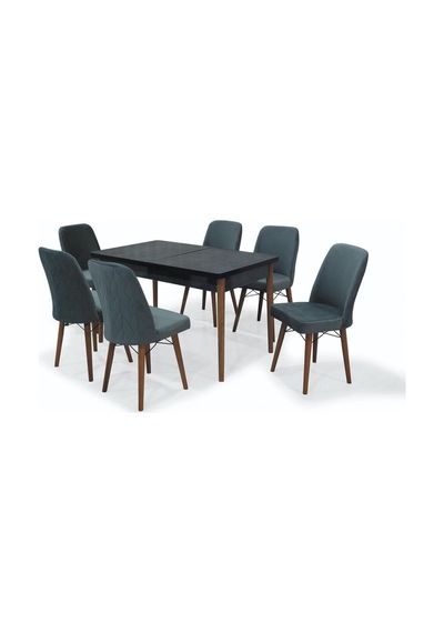 Familieconcept 6 Kişilik Yemek Masası Takımı Açılır Masa + 6 Sandalye Babyface Kumaş Krem Siyah Familieconcept 6 Kişilik Yemek Masası Takımı Açılır Masa + 6 Sandalye Babyface Kumaş Krem Siyah