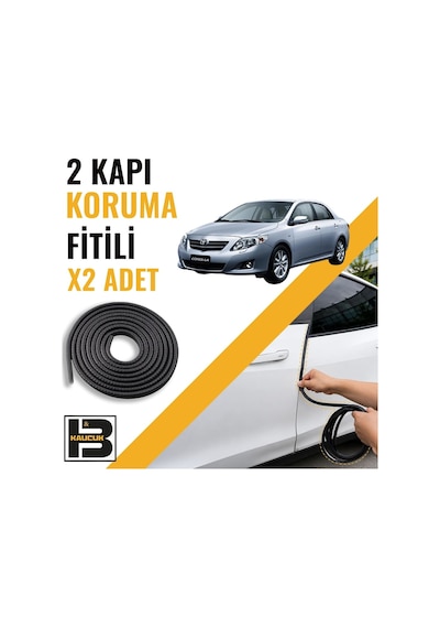 Toyota Corolla 2007-2013 Kapı Koruma Fitili-iki Kapı-siyah-bm1012