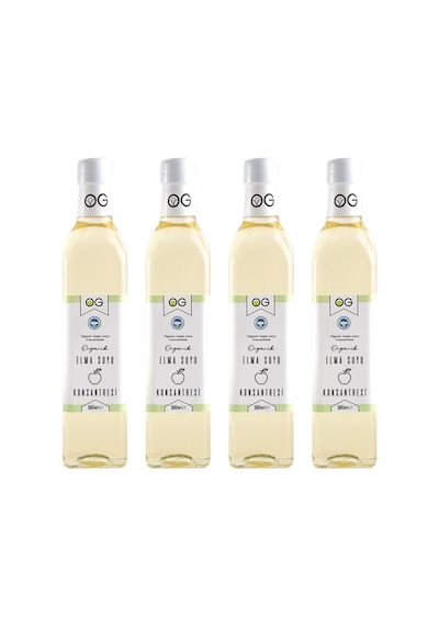 4 Adet Organik Sertifikalı Elma Suyu Konsantresi 500 Gr +6 Ay Bebek Ek Gıda Tatlandırıcısı 500 G