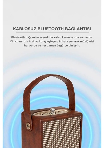 Özel Üretim Bluetooth Hoparlör Wooden Case X2 Kahverengi Unisex Ses Sistemi Yetişkin