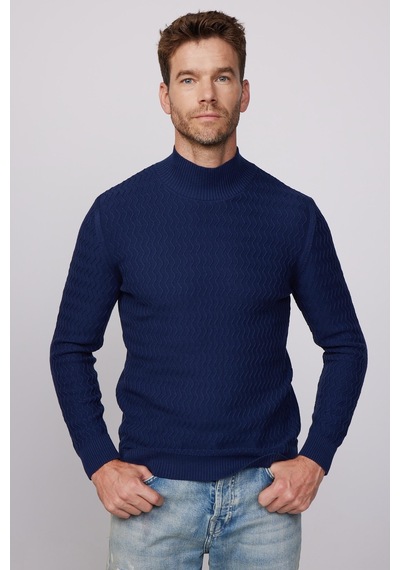 Tudors Slim Fit Dar Kesim Yarım Balıkçı Yaka Desenli Tüylenmeyen Lacivert Erkek Kazak-28656-lacivert Lacivert Tudors Slim Fit Dar Kesim Yarım Balıkçı Yaka Desenli Tüylenmeyen Lacivert Erkek Kazak-28656-lacivert Lacivert
