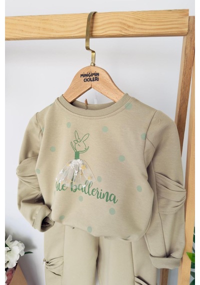 Miniğimin Cicileri Cute Balerina Desenki Fiyonk Detaylı Kız Çocuk 2 Li Takım - Yeşil Miniğimin Cicileri Cute Balerina Desenki Fiyonk Detaylı Kız Çocuk 2 Li Takım - Yeşil