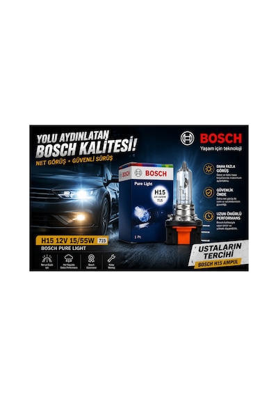 H15 12v 15/55w Far Ampulü Gündüz Farı Ve Uzun Far Uyumlu Tekli