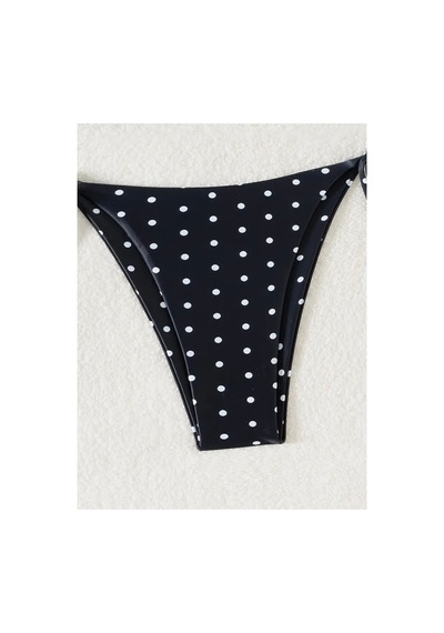 Lilly Siyah Beyaz Puantiyeli Bikini Takımı Siyah Siyah