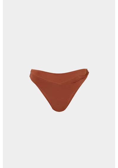 Açelyaokcu Premium Burgu Kenarlı Detaylı Frıgg Fit Kadın Bikini Altı Kiremit