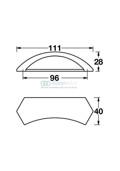 Evon Mat Siyah Kabuk Desenli Kulp 96 Mm