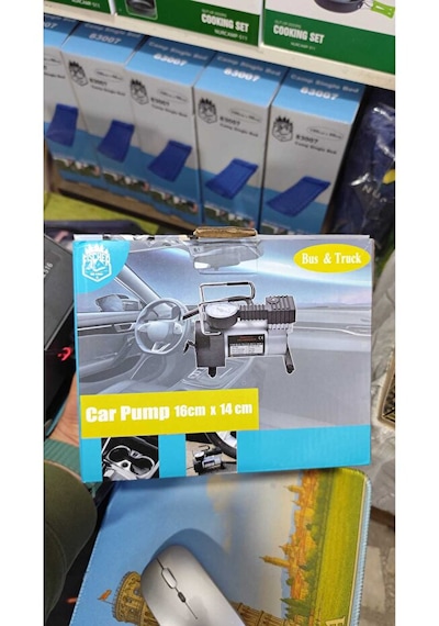 Fıscher 12 Volt Şişirme Pompası - Kamp Pompası - Çakmaklık Girişli Pompa - Çadır Yatak Top Pompası