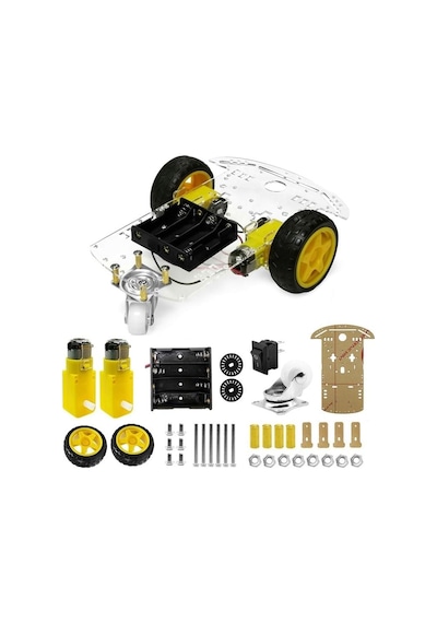 2wd Çok Amaçlı Mobil Robot Araba Platformu Kendin Yap Kiti Redüktörlü Motor Ve Şase Seti Demonte Montesiz