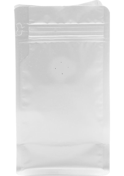 Packtory Valfli Flat Bottom Düz Tabanlı Mat Beyaz Önden Kilitli Ambalaj 11,5X21,5+4 cm.250 Gr.-50 Adet