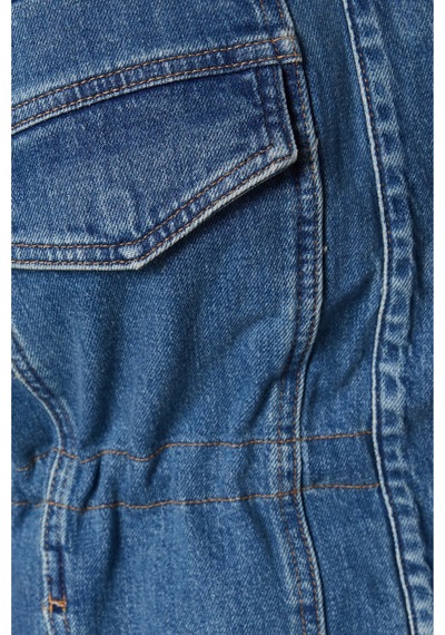 Good American Barrel Kollu Oversize Denim Ceket, Modern Şık Kadın Dış Giyim Mavi