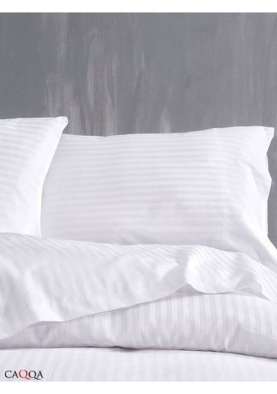 Caqqa Çift Kişilik Çizgili Saten Otel Nevresim Takımı