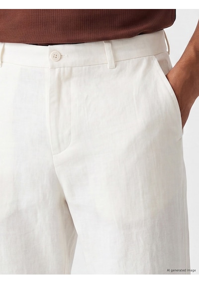Lcw Vision Beyaz Regular Fit %100 Keten Erkek Pantolon