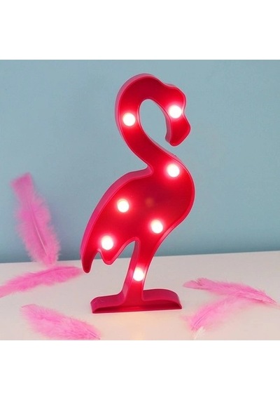 30x18 Cm 2 Adet Led Işıklı Flamingo Gece Lambası .