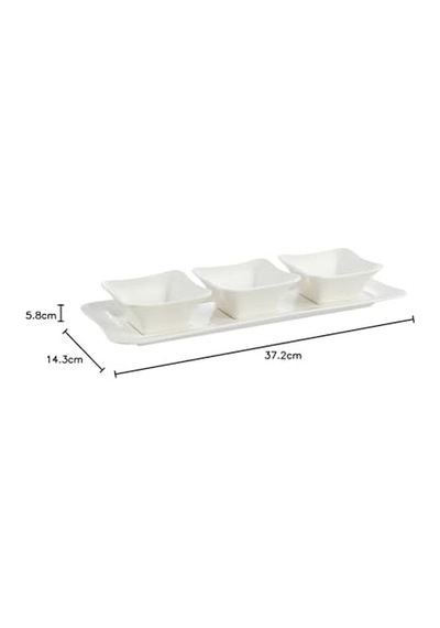 New Petit 4 Parça Sunum Tabağı Açık Gri