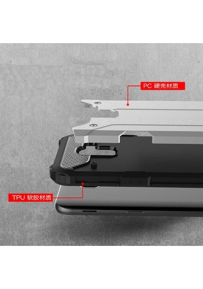 Noktaks - Samsung Galaxy Uyumlu J6 - Kılıf Çift Katman Zırh Tank Crash Military Kapak - Kırmızı