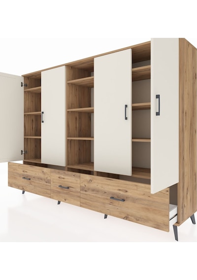 Hyperion Dolap 12 Raflı 3 Çekmeceli 4 Kapaklı 220x44x163 Çam-ayta Çam-aytaşı/çam Hyperion Dolap 12 Raflı 3 Çekmeceli 4 Kapaklı 220x44x163 Çam-ayta Çam-aytaşı/çam