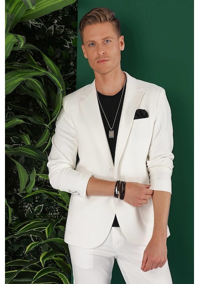 Efor C 643 Slim Fit Ekru Spor Ceket Ekru