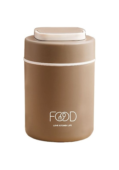 304 Çelik Kahverengi 520 ml Yemek Mama Saklama Kabı (SICAK TUTMAZ) cin418khv Kahverengi