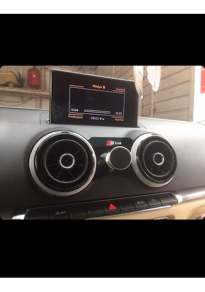 Audi A3 8V Sline 2013-2020 Alüminyum Mıknatıslı Telefon Tutucu Siyah